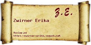 Zwirner Erika névjegykártya